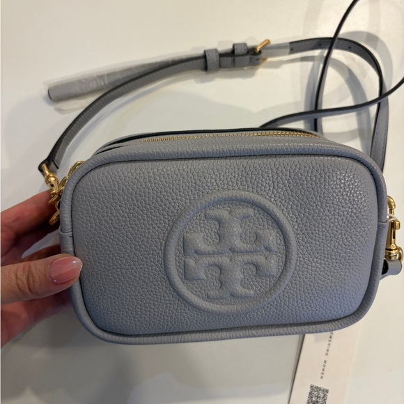 Tory Burch Handbags - Tory Burch Perry Bombe Mini Bag Embossed Logo Crossbody Bay Gary Color